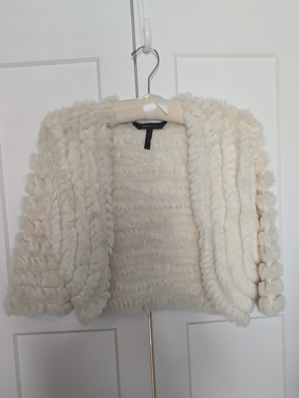 BCBGMaxAzria Payton Ribbed Fur Shrug